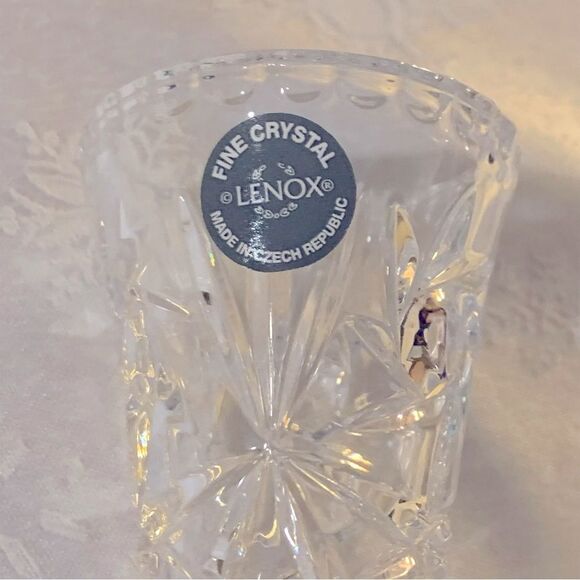 NWT Lenox Mini Crystal Bud Vase with Starburst Design 3” Gorgeous no chips - Picture 2 of 6